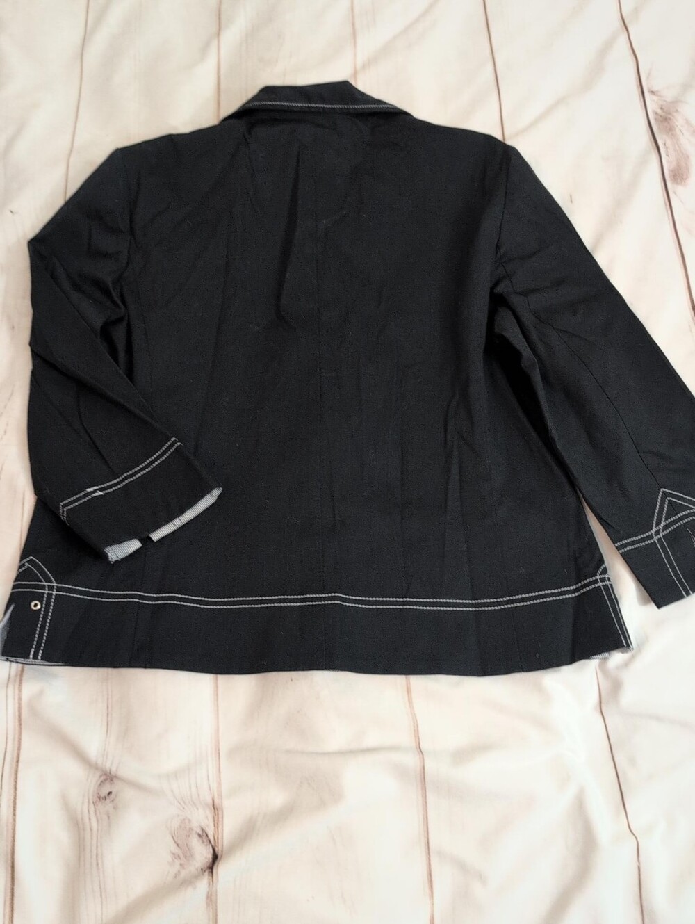Conrad C Collection Black Western Jacket Size 14 Contrast Stitch Snap Front - Picture 2 of 5
